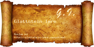 Glattstein Imre névjegykártya